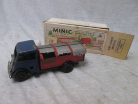Tri- ang  MINIC trace lorry in box. blikken opwindbare vrachtauto vuilniswagen, in doos jaren 40.