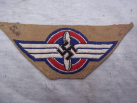 German sleeve badge DLV. - (Luftpostscharen). Deutsches Luftsport Verband generally known as FLIEGER- HJ. Mouwembleem zeer bijzonder Hitlerjugend gedragen.