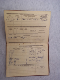 Engels  Soldiers Service pay book, voor een Nederlandse soldaat die zich in 1945 in Eindhoven heeft aangemeld.