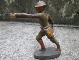 ELASTOLIN American soldaat with pistol. Amerikaanse soldaat met pistool in de aanval