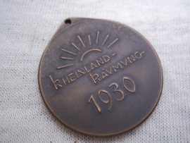 German medal. Duitse medaille RHEINLAND RÄUMUNG 1930 - Die Knechtschaft hat ein Ende. zeer bijzondere en aparte medaille.