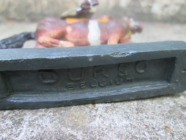 DURSO Belgium officer on horse. Belgische officier op paard in lange mantel, leuke set.