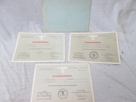 H.J.- Hitler- Jugend, BDM Bund Deutsche Mädel documents. H.J. - BDM sport oorkondes voor zwemmen, met het boekje voor het behalen van de DRL medaille brons, leuk lotje documenten, mooi gestempeld.