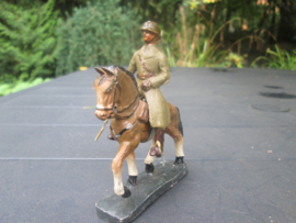 DURSO Belgium officer with sword on horse. Belgische officier op paard met lange jas en sabel.