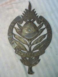 Bronse remembrance plaque French regiment WW1 157 R.I.A. Regiment Infanterie Alpin. Bronzen plaquette zeldzaam, 48 bij 29 cm. 1,7 kilogram.