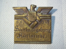 German tinnie. Saarkundgebung Karlsruhe, 9-6-34.