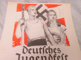 German Hitler- Youth sport award. Duitse H.J.  Hitler- Jugend sport- oorkonde Deutsches Jugend fest 1934 mooi ingevuld.