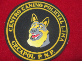 Police sleeve badge Centro Canino Policial LIMA. Cecapol P.N.P.. mouwembleem politie hondenbrigade Lima.