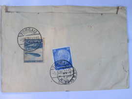 Enveloppe Duitse luchtpost FLUGPOST Duitsland- Amerika met vliegtuig en of zepplin. zeer bijzonder gestempeld. Deutsche Luftpost German Airmail.