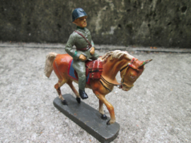 ELASTOLIN Dutch soldier on horse Nederlandse officier op paard goede staat.