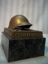 Swiss shooting price 1939 Luzern. Wehrmannstich. Bronzen schietprijs, Zwitsers leger met marmeren voet, 1939