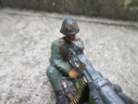 ELASTOLIN Dutch soldier behind schwarzloser Machine gun. Nederlandse soldaat achter mitrailleur. leuk item.
