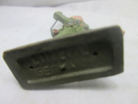 LINEOL German soldier. Duitse soldaat met handgranaat, zeer goede staat TOP figuur.