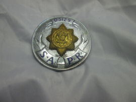 South- Africa police badge. Zuid- Afrikaans politie embleem met nummer.
