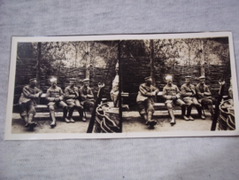 6 stereofoto's van Duitse Krijgsgevangenen met Franse soldaten uit Wereldoorlog 1. zeer nette en goede kwaliteit.