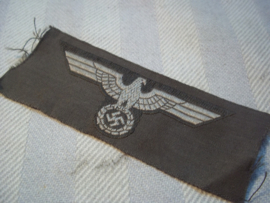 German overseas side cap badge Wehrmacht M-1934 type cap eagle. Petembleem Voor Wehrmacht pet Model 1934, Bevo geweven, de eerste na de Reichswehr periode zeer moeilijk te vinden .