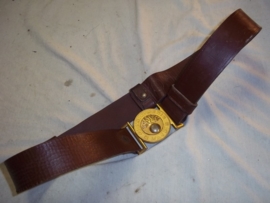 Swiss police belt leather with buckle made in Lusanne.Zwitserse politie riem GENDARMERIE  VAUD.