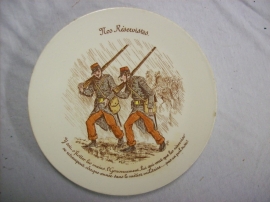 French plate Luneville, Frans reservisten bord karikatuur