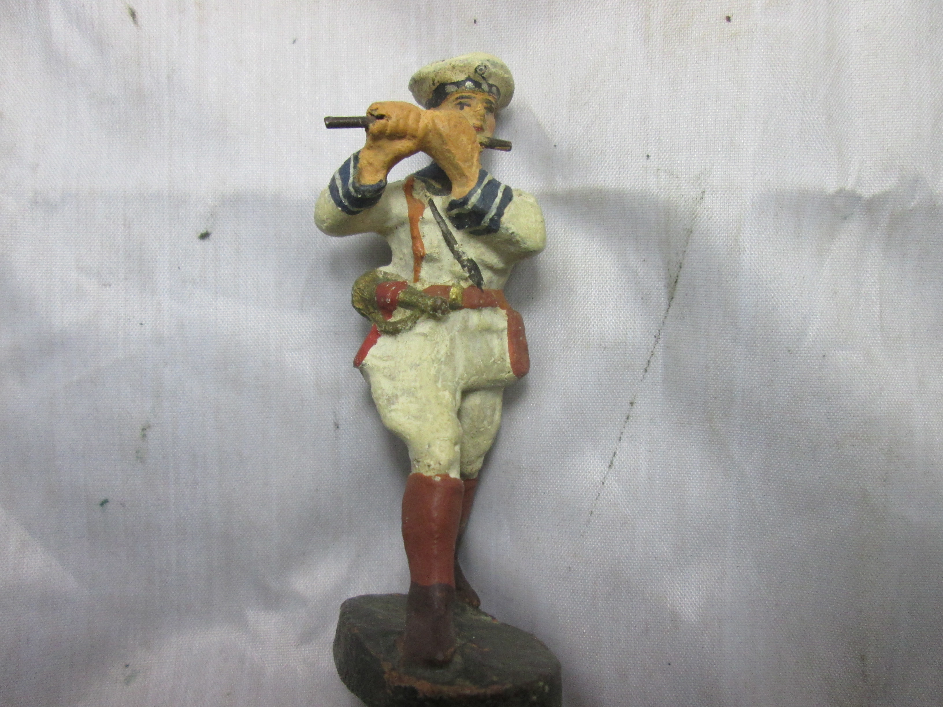 German Navy toy soldier, Duits speelgoed soldaatje Kriegsmarine drumband dwarsfluit.