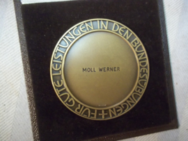 Swiss badge in case, Zwitserse penning, Arbeiterschutzenbund op naam