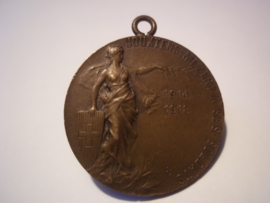 Swiss medal 1914- 1918, Zwitserse medaille PATRIA, Vaderland, met klein nummer 8.