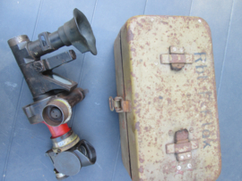 German Rundblickfernrohr FLAK in metal case nicely marked 1943. Duits richtmiddel voor FLAK kanon, compleet in kist, mooi gemarkeerd en optisch alles perfekt.