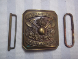 French fire department buckle 1920. Franse gesp koper brandweer.