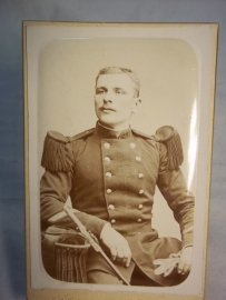 Portret foto Franse soldaat met bajonet zeer helder.