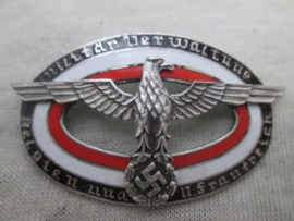 German civil badge for Belgium and Nord-of France. Duitse speld voor Burgerpersoneel werkzaam voor de Wehrmacht in Belgie en Noord- Frankrijk Militär Verwaltung. genummerd. bijzonder stuk.
