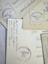 5 covers SS verfugungstruppen. 5 Feldpost enveloppen van de SS met stempels