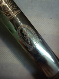 Swiss sword, nicely marked. Solingen. Zwitsers sabel, gegraveerd, met sabelkwast, maker uit Solingen, Berlijns zilver.