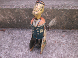 MARX TOYS made in the USA POPEYE with suitcase blikken speelgoed Popeye bewegend werkend jaren 30 opwindbaar bespeelde doch nette staat.