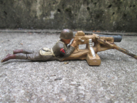 ELASTOLIN American soldier behind machine gun. Amerikaanse soldaat achter mitrailleur mint staat