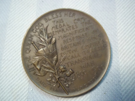 British commemorativ medal 1899- 1900 Transvaal war. Bronzen penning Boeren oorlog Afrika 1899-1900 .