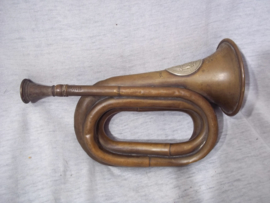 Nederlands bazuin, kleine maat 23 cm. Koninklijke Nederlandsche Fabriek van Muziek- instrumenten.  M.J.H. Kessels Tilburg.