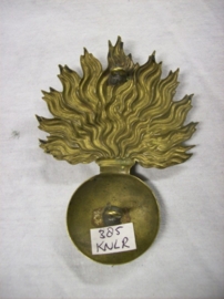 Belgium badge. Belgisch embleem springende granaat voor op de bontmuts van de grenadier