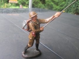 ELASTOLIN Belgium soldier signal corps. Belgische soldaat die een verbindingslijn aanlegt  zeer nette staat