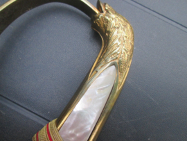 Danish naval sword 1840-1849. Deens Marine sabel officier zo rond 1900 vuurverguld met sabelkwast. gedragen staat mooi geetst met maker uit Kopenhagen.