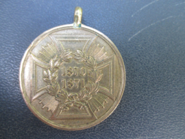 German remembrance medail 1870 Duitse herinneringsmedaille oorlog 1870/ 1871 Dem Siegreichen Heer brons aus eroberten Geschuzte randschrift. goede staat.