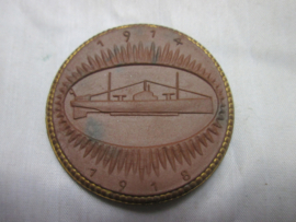 German medal imperial submarines. Duitse stenen penning Meissen gemaakt en gemerkt 1914-1918, unseren gefallenen Unterseebootkämpfern, TOP stuk.