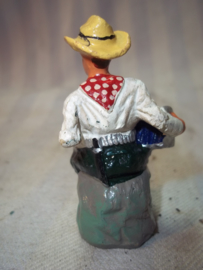 Elastolin, Durso, Lineol cowboy met muziek instrument, goede staat