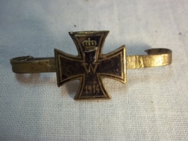 Miniature Iron cross as sweetheart, little enamel damage. Broche, sweetheart Ijzeren Kruis WO1 beetje emaille schade