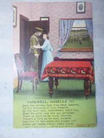 set van 3 Engelse postcards. postkaarten uit WO1. Farewell Isabelle