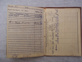 Engels  Soldiers Service pay book, voor een Nederlandse soldaat die zich in 1945 in Eindhoven heeft aangemeld.