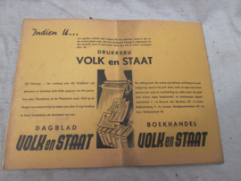 Belgische Vlaamse Collaboratie zangbundel 9e Vlaamse Nationaal zangfeest Brussel 2 augustus  1942. Volk en Staat.