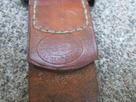German lightweight Wehrmacht buckle, nicely marked. Duitse koppel gesp Wehrmacht aluminium met leertje markering F.L.L. Lüdenscheid. matching set.