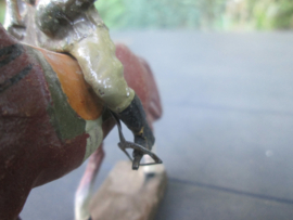 ELASTOLIN German soldier officer on horse. Duitse wehrmacht officier metalen stijgbeugel. leuke set