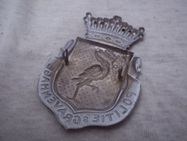 Dutch helmet police badge. Politie helm embleem stad Den Haag.