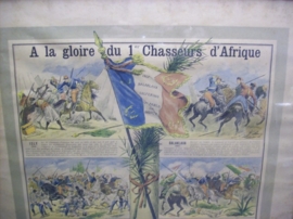 Franse herinneringsplaat van het 1e Regiment Chasseurs d´Afrique, niet ingevuld.