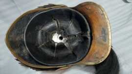 French Currasier helmet, officer, goldplated, Franse kurassiers helm officier met vuurvergulde uitmonstering, compleet met binnenwerk, zeer nette staat.